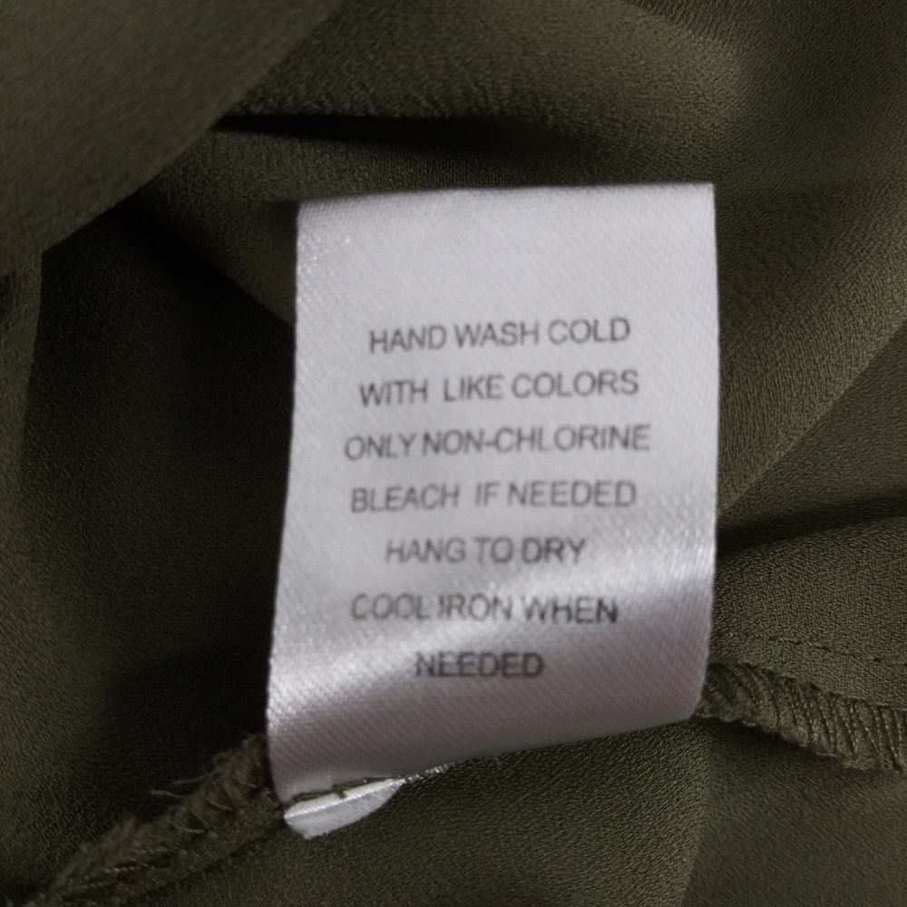 Black Rainn Shirt Women's Green Roll Tab Long Sleeve Button Up - Picture 7 of 8